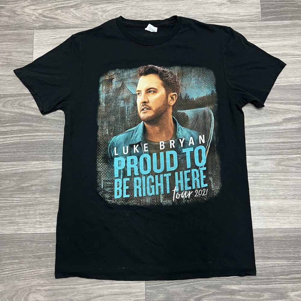 Luke‎ Bryan Band Tee Shirt Mens Medium Black Country Music Tour Tee